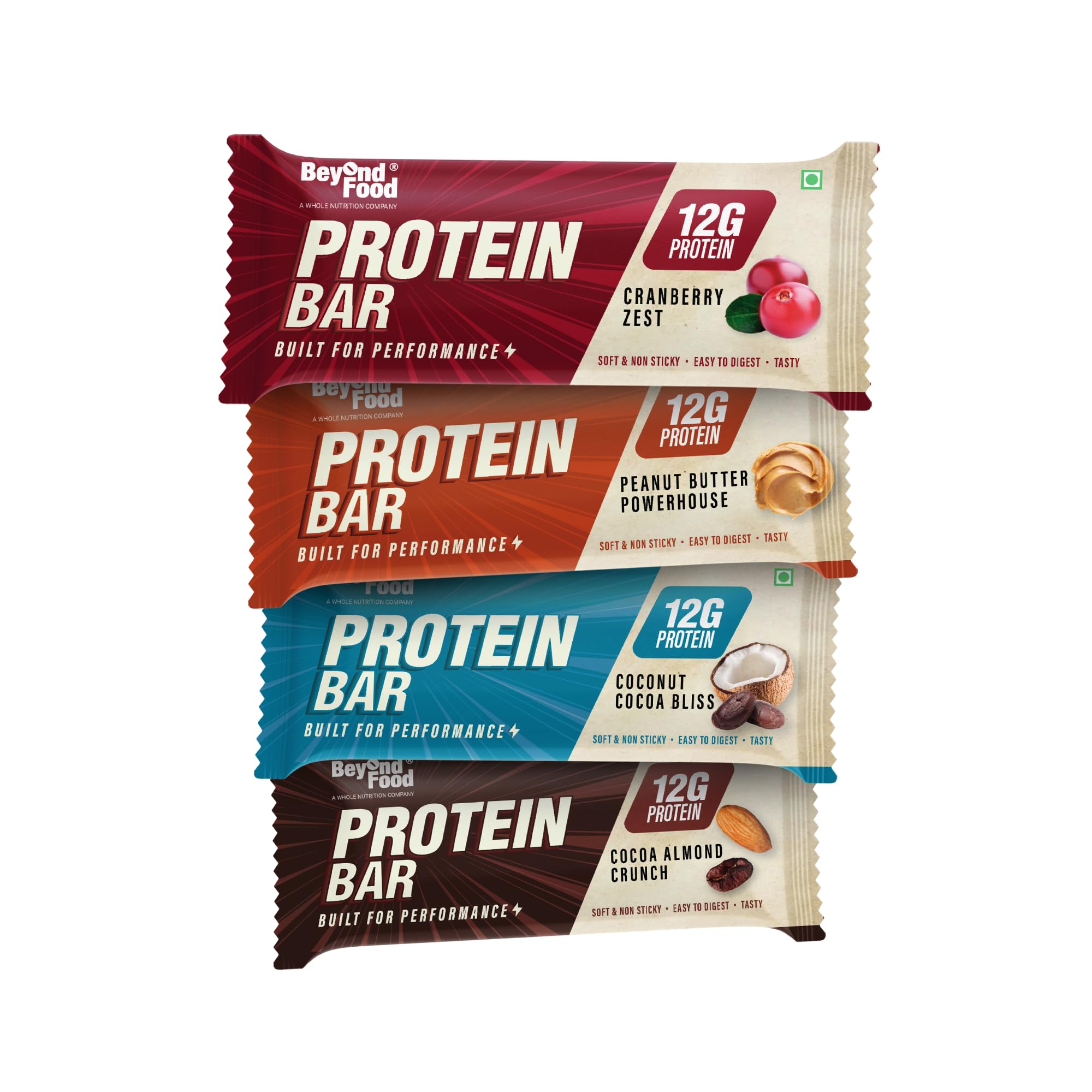 Beyond Food Protein Bar (Pack of 6) | 10gm Protein | 100% Whey Protein with Healthy Fibre and Long lasting Energy | Ideal Energy Bars for Pre & Post Workout | Assorted Pack