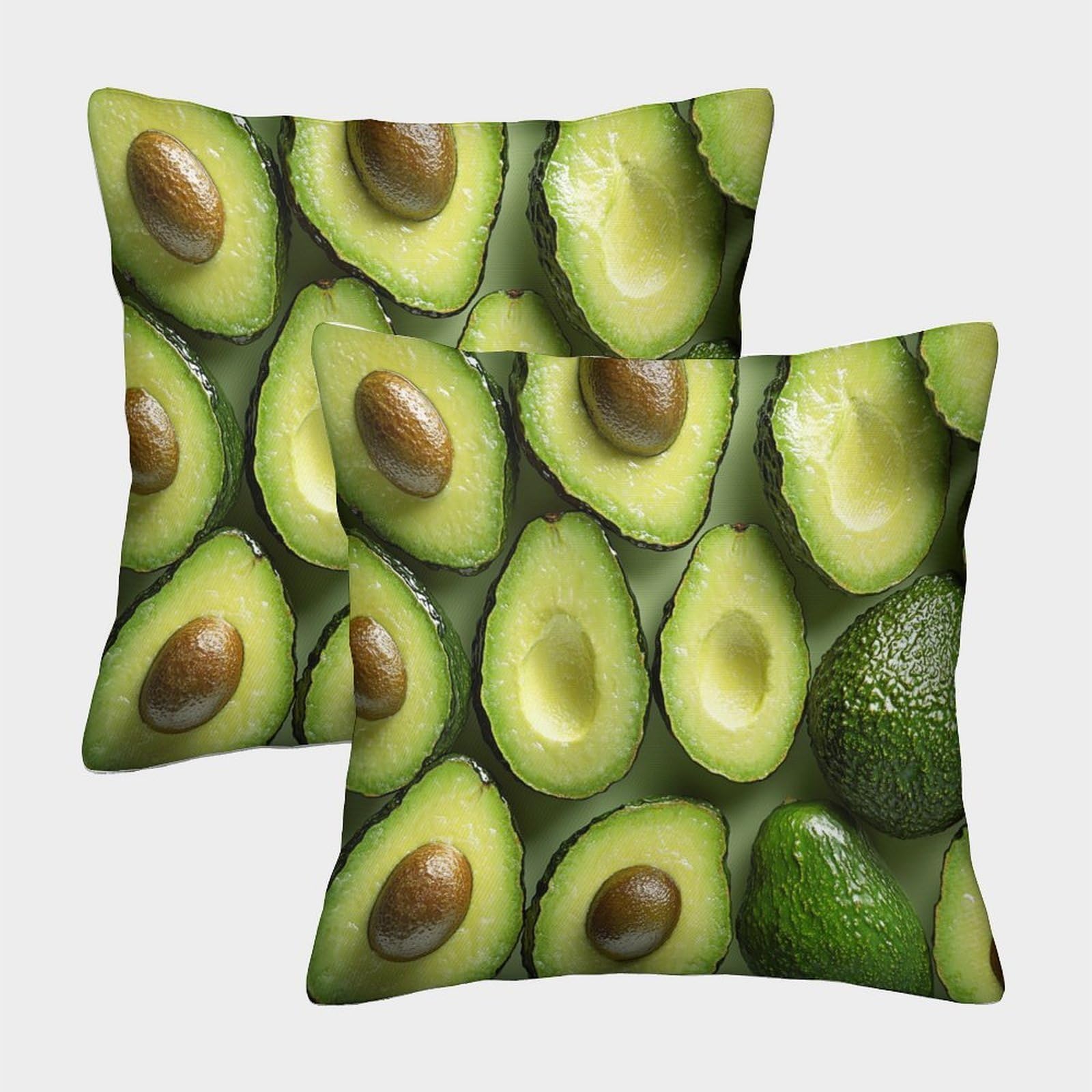 QFVANSIYO 3D Printed Avocado Microfiber Pillowcase for Bedroom Decor Avocado Pillow Cover for Adults Teens Home Soft Breathable 40x40cm
