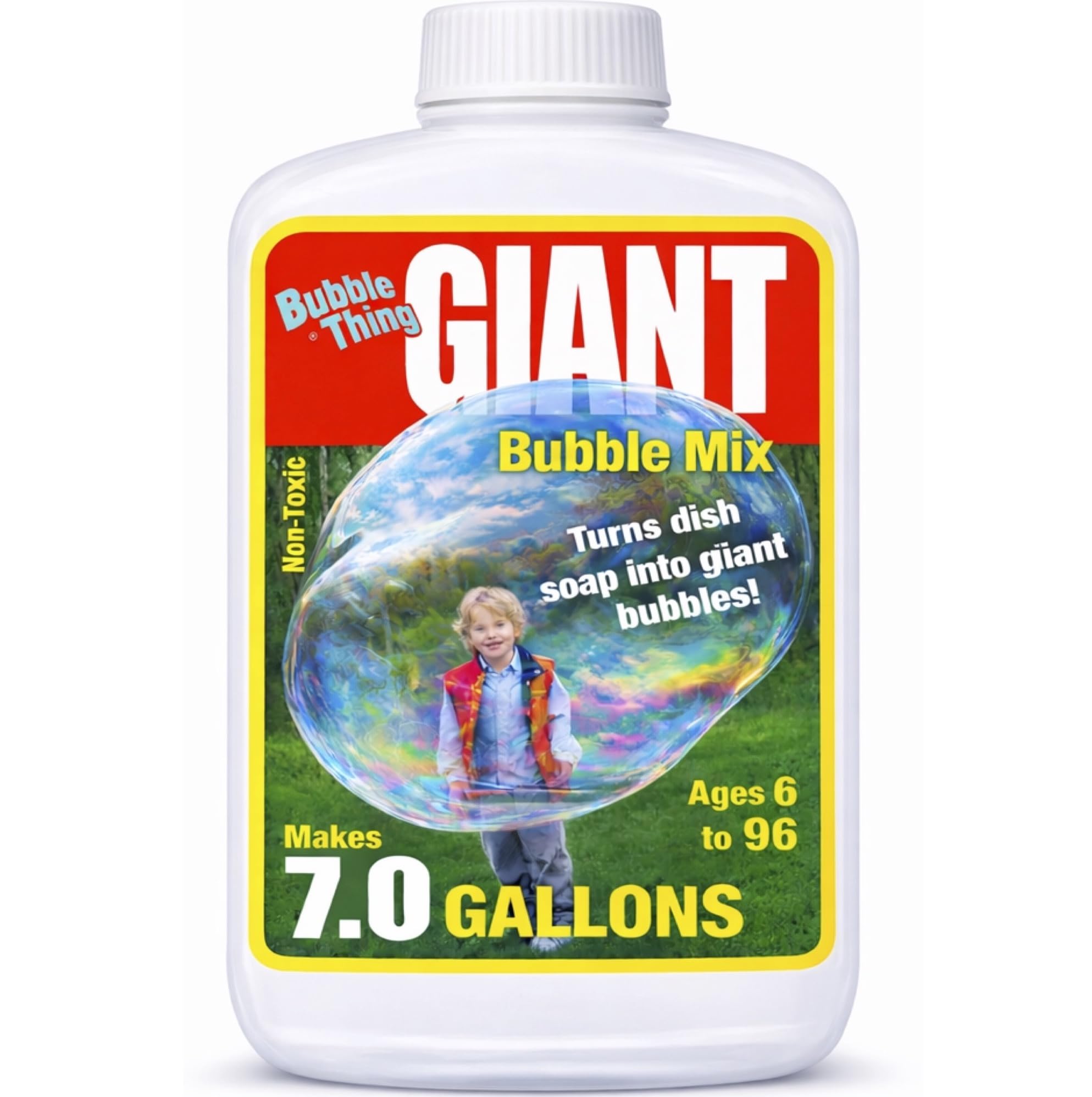 BUBBLETHING Giant Bubbles Mix Refills Giant Bubble Wands, Toys, Makers - Concentrate Makes 7.0 Gallons Giant Bubble Solution Fun for Kids, Family, All Ages