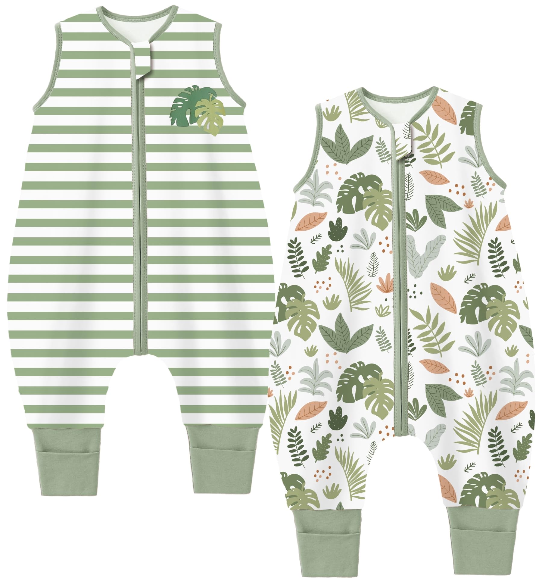 Chilsuessy Baby Schlafsack Sommer mit Füßen 0.5 Tog 100% Baumwolle Kinder Sommerschlafsack für Jungen und Mädchen