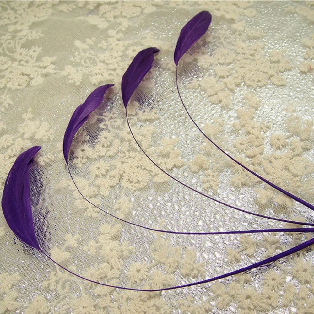 69 Colours Choices 5/7" Loose Stripped Coque Feathers for Millinery Hats Trimming Fascinators Craft Decorating Dancing Costume Making (Purple #21, 10pcs)