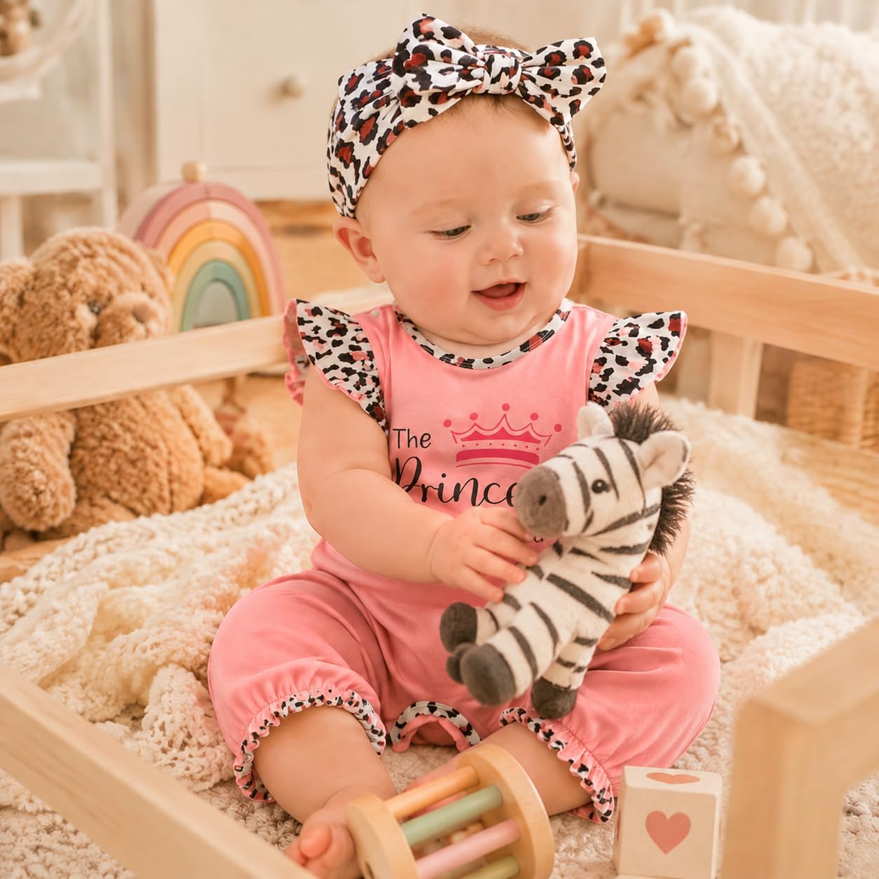 Doresbebe Newborn Baby Girl Clothes Infant Floral Print One-Piece Romper+Jumpsuit+Bodysuit+Hat+Headband image 5
