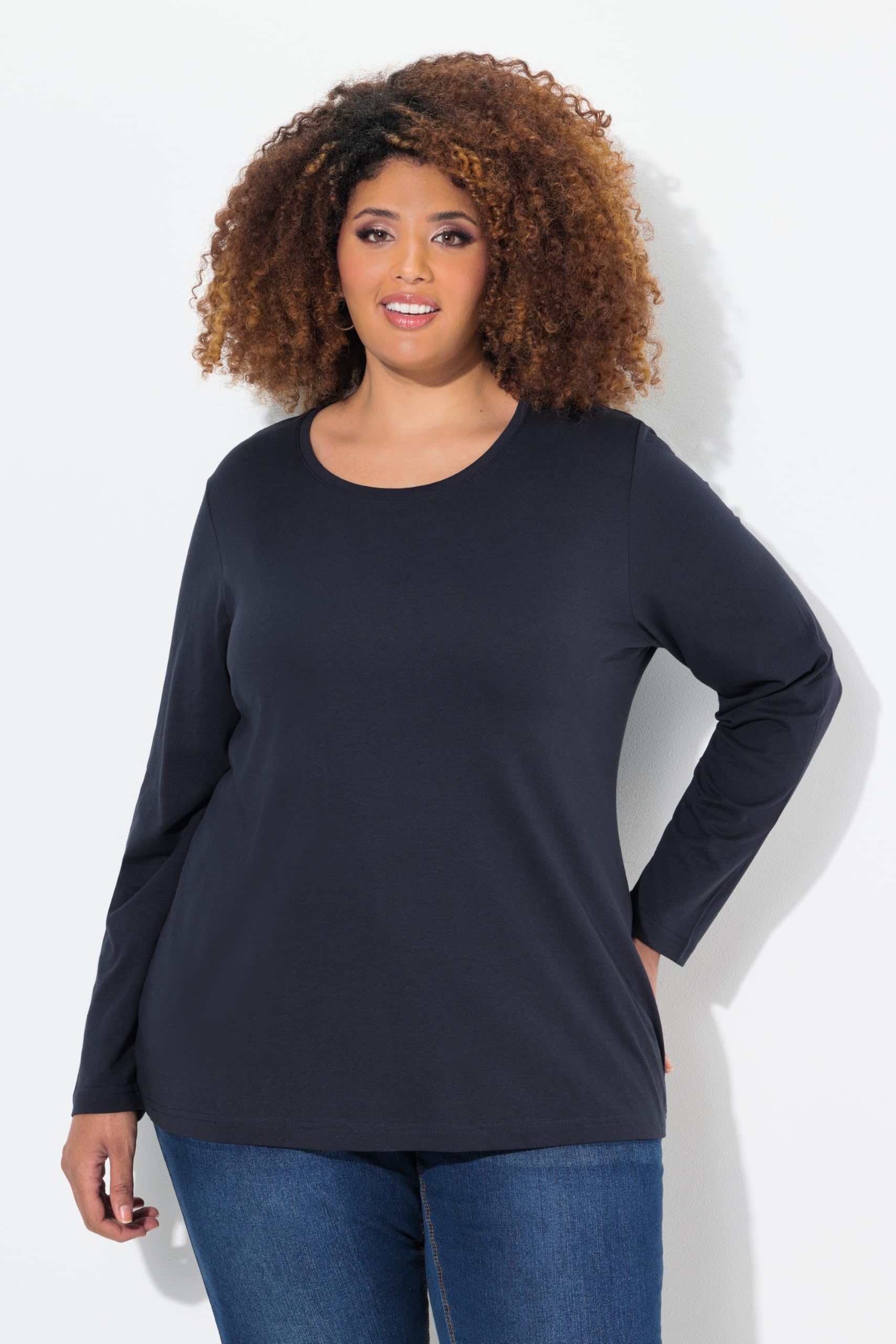Ulla Popken Koszulka z długim rękawem Kobiety Basic Langarmshirt Rundhals
