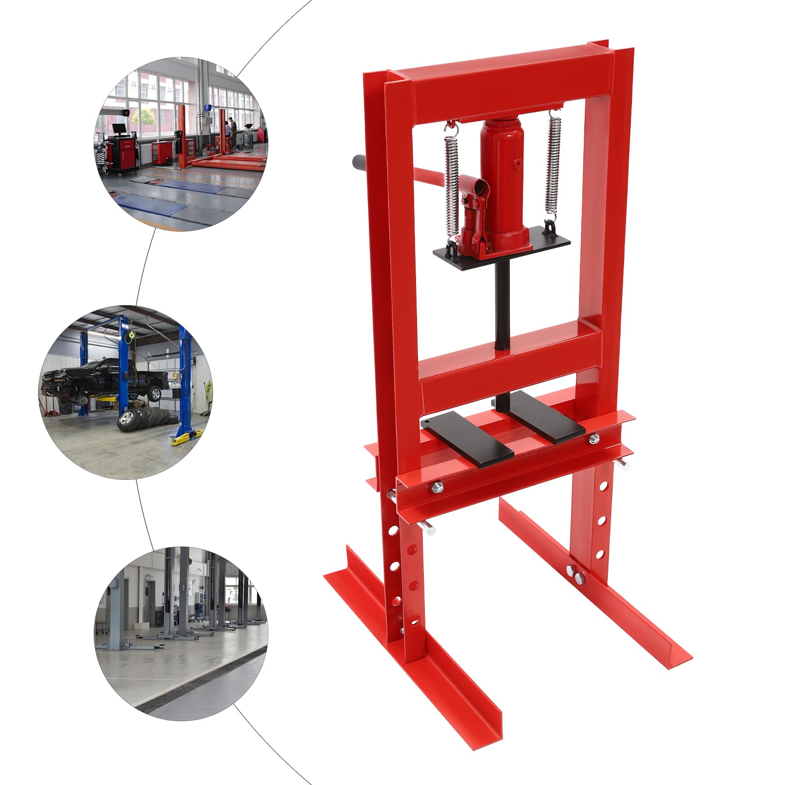 Pressa da officina idraulica da 6T, attrezzatura da officina, altezza di corsa 125 mm, pressa manuale per cuscinetti in acciaio al carbonio, pressa da officina per boccole auto, giunti sferici, giunti