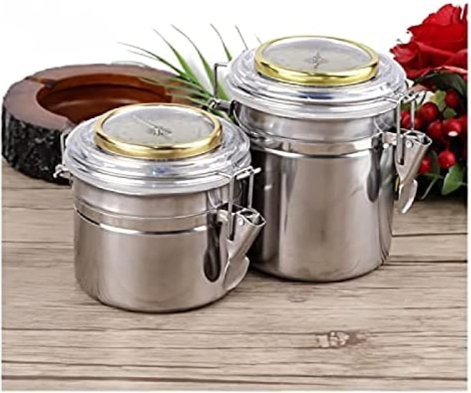 KRASS Cigar Accessories Tobacco Humidor Humidifier Cigar Humidifier Jar Tobacco Pipes Smoking Accessories Humidor Travel Box Stainless Steel Gift,L