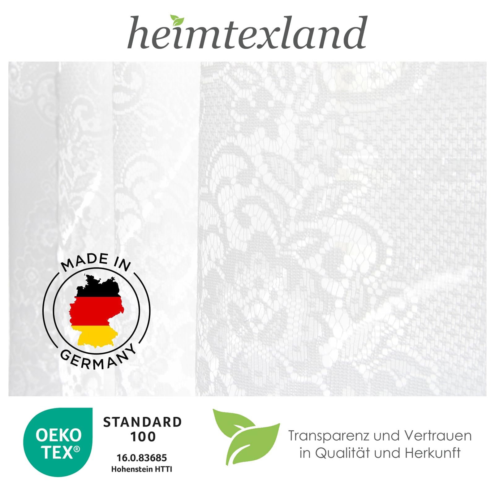heimtexland ® Store Gardine Jacquard weiß transparent Kräuselband Vorhang mit Blumen Borte Gebogt Oekotex Typ69 Höhe 175cm x Breite 600cm