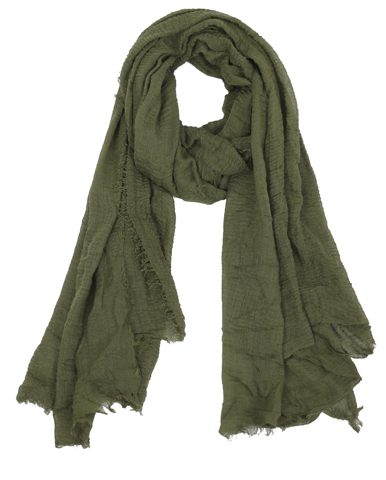 Van Der Rich ® - Schal mit fein gekreppter Oberfläche für Damen und Herren (84-Khaki, One Size)