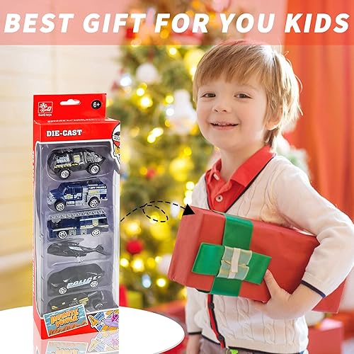 Miniatura 4 de Juego de juguetes de coche de policía fundido a presión para niños mini modelos de aleación de automóvil vehículo blindado auto a prueba de balas