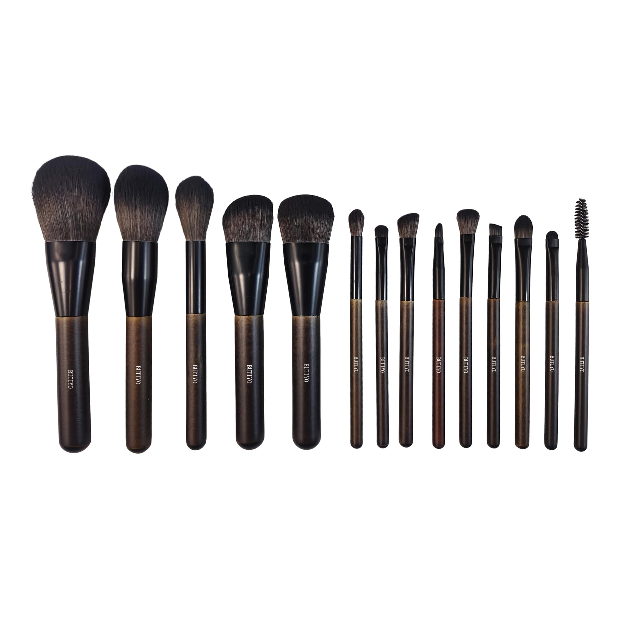 Makeup Brushes Set BUTIYO 14 Pcs Synthetic Foundation Powder Concealers Eye shadows Blush Makeup Brushes with black (14 PCS) FB002