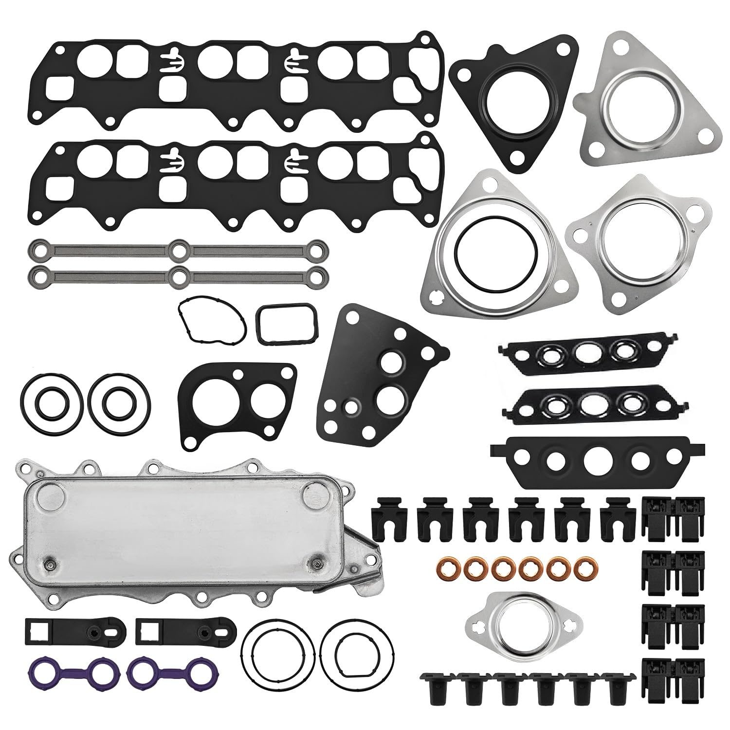 OM642 Ölkühler Dichtungssatz Kompatibel mit Mercedes Ml320 W164 W204 | ölkühler + dichtungssatz für mercedes W203 W204 W211 W212 W213 M272 OM642 6420903237 A6420907737