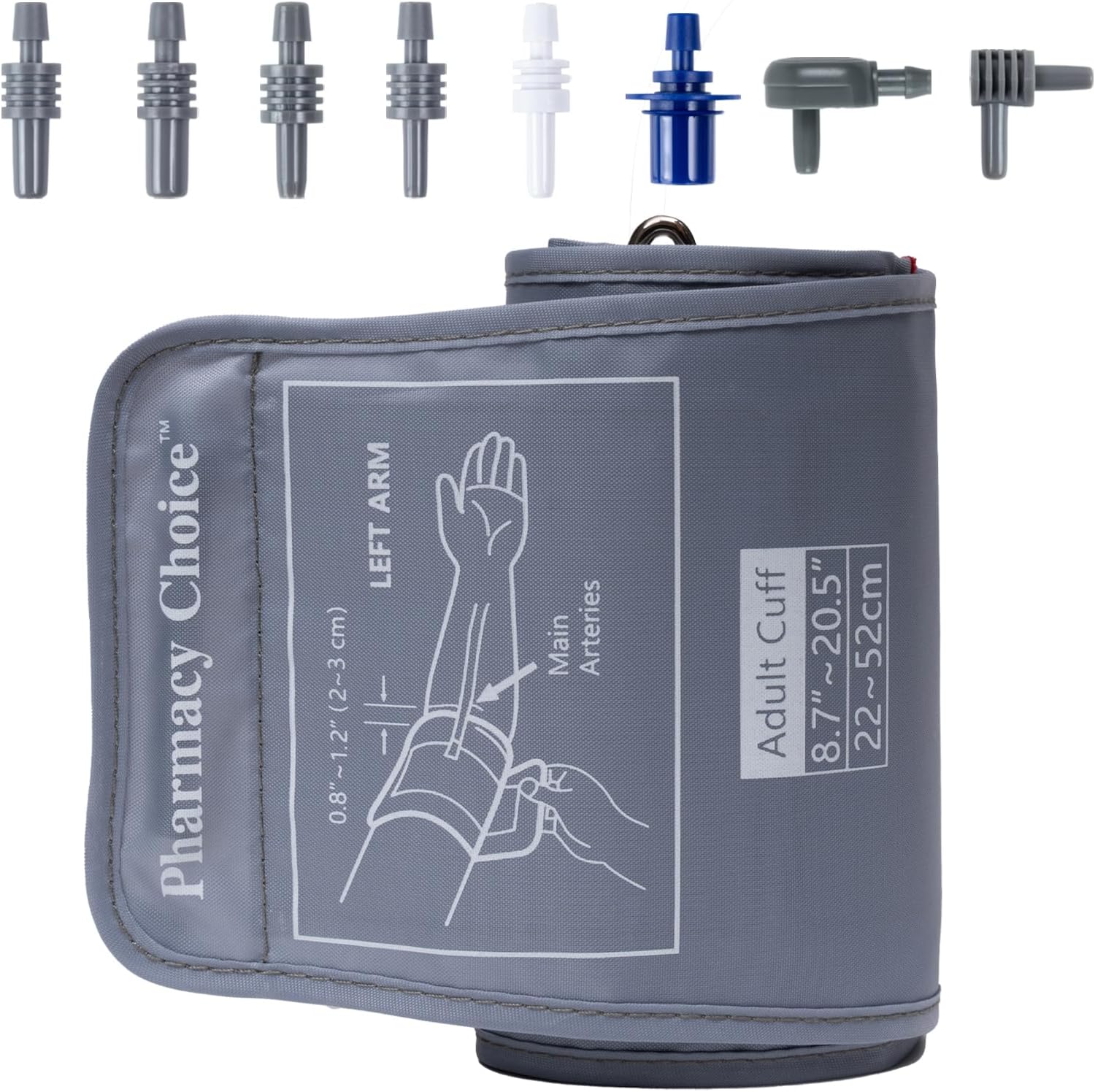 Extra Large Blood Pressure Cuff, Compatible with Most Monitors, ARM Blood Pressure Replacement Cuff with 8 Connectors,Adult Cuff (8.7″-20.5″)