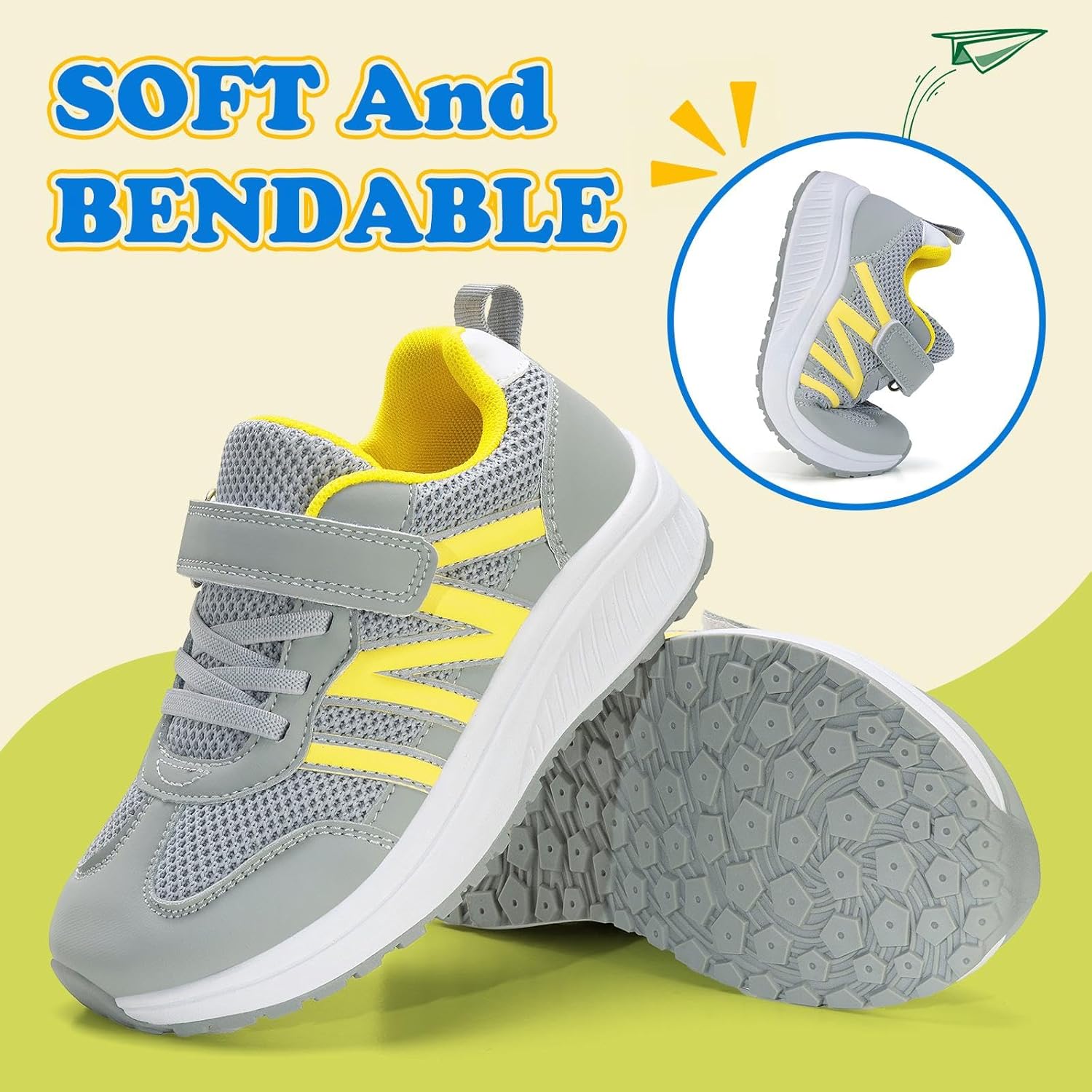 Boys Wide Toe Box Sneakers Girls Tennis Running Shoes Breathable Walking Trainers for Kids - Image 6