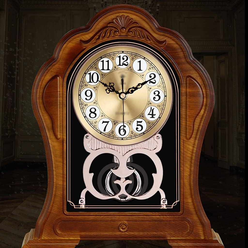 FMURY European Retro Mute Table Clock Living Room Bedroom Plastic Desk Clock Home Decoration Quartz Table Watch Desktop
