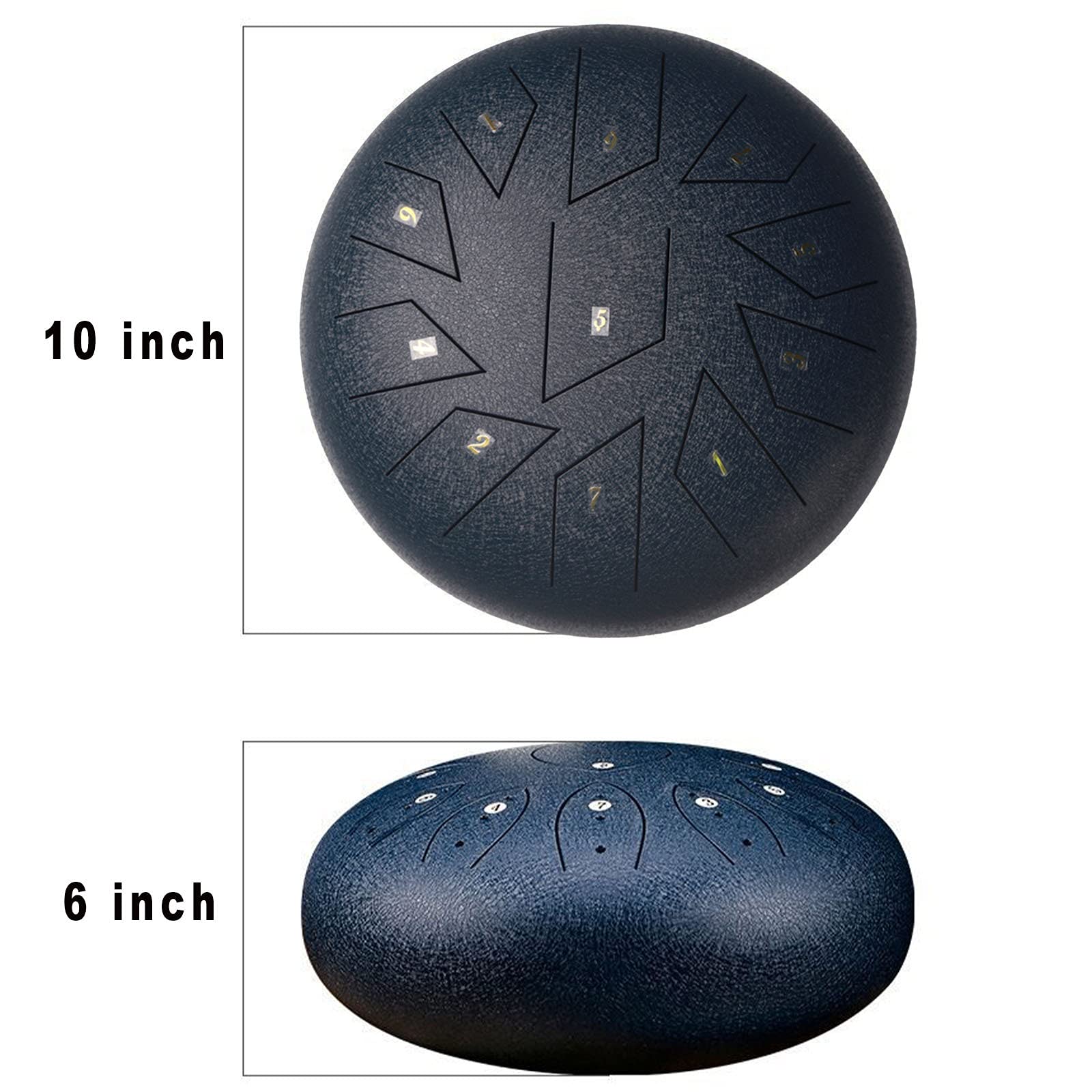 Tambor de Tanque de 11 Notas, Tambor de Lengua de Acero de 10 Pulgadas, Juego de Tambor Zen, Instrumento de percusión con Llave C, Tambor para Yoga, meditación, educación Musical, Concierto de e