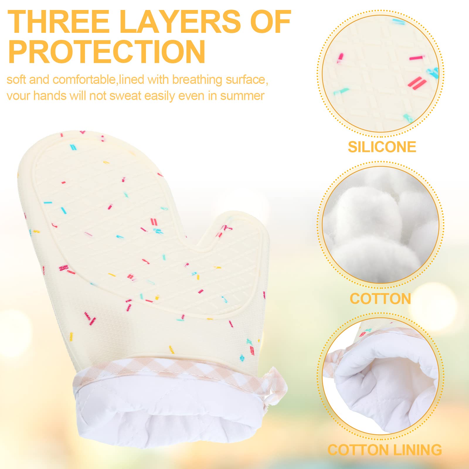 Bothyi Lot De 2 Gants De Cuisine Courts Multi-usages Antidérapants Pour Four à Micro-ondes, Barbecue, Bleu