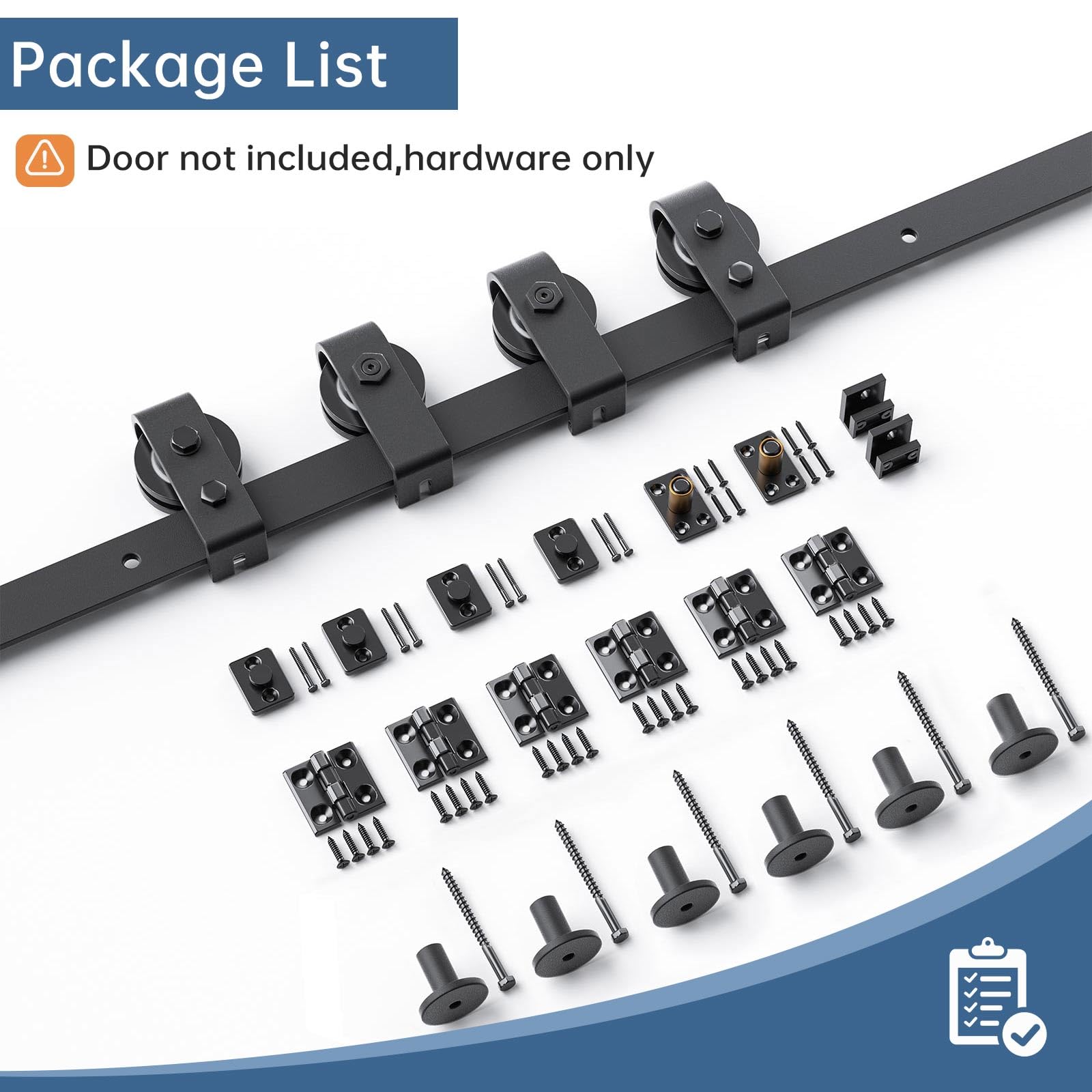 AONAYIOA 84\"/7FT Bi-Folding Sliding Barn Door Hardware Kit For 4 Doors, Bi Fold Barn...