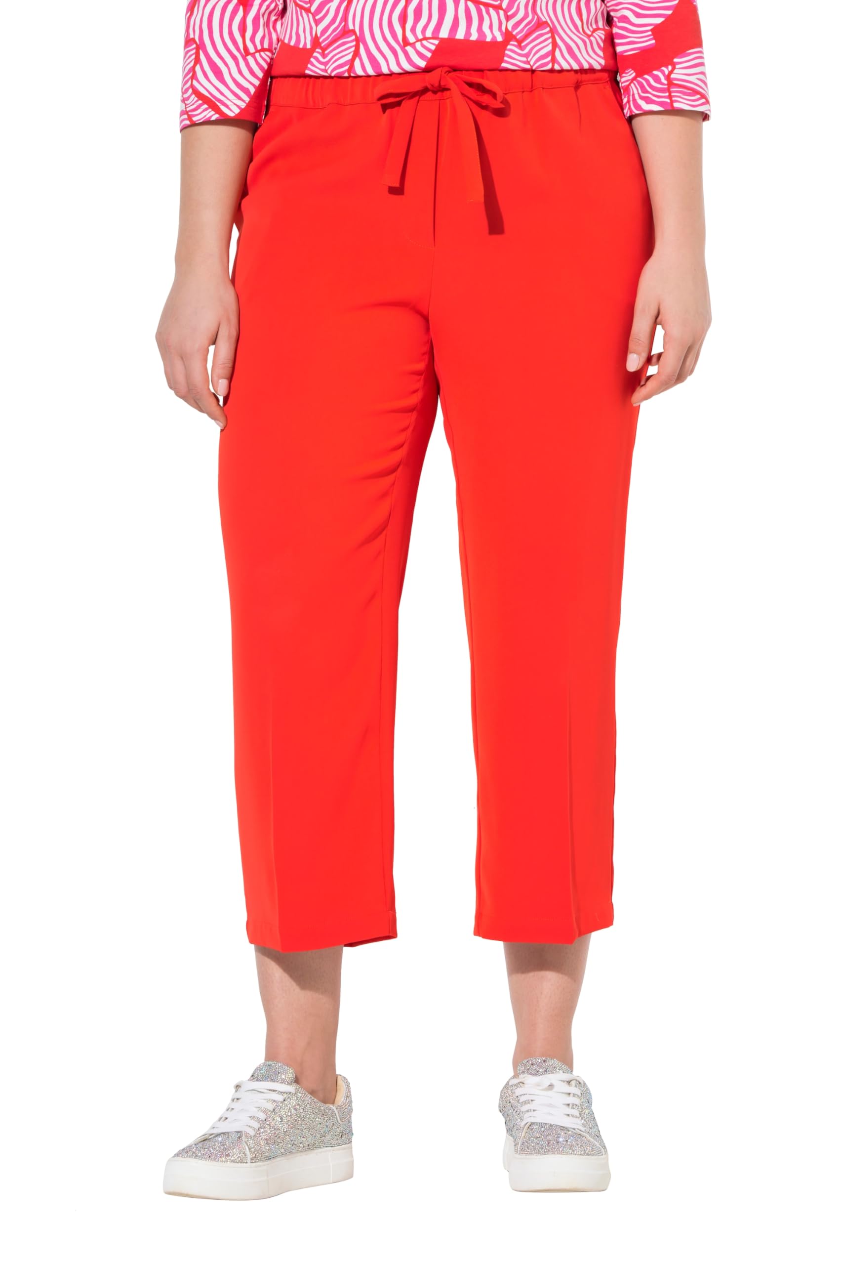 Ulla Popken Damen große Größen Übergrößen Plus Size 7/8-Hose, Bügelfalten, Elastikbund 813826