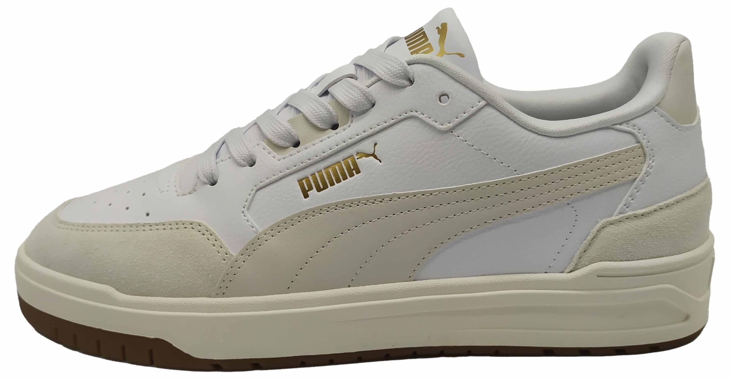 PUMA Unisex Shuffle Downtown OG Sneaker, White-Vapor Gray Gold, 9.5 UK