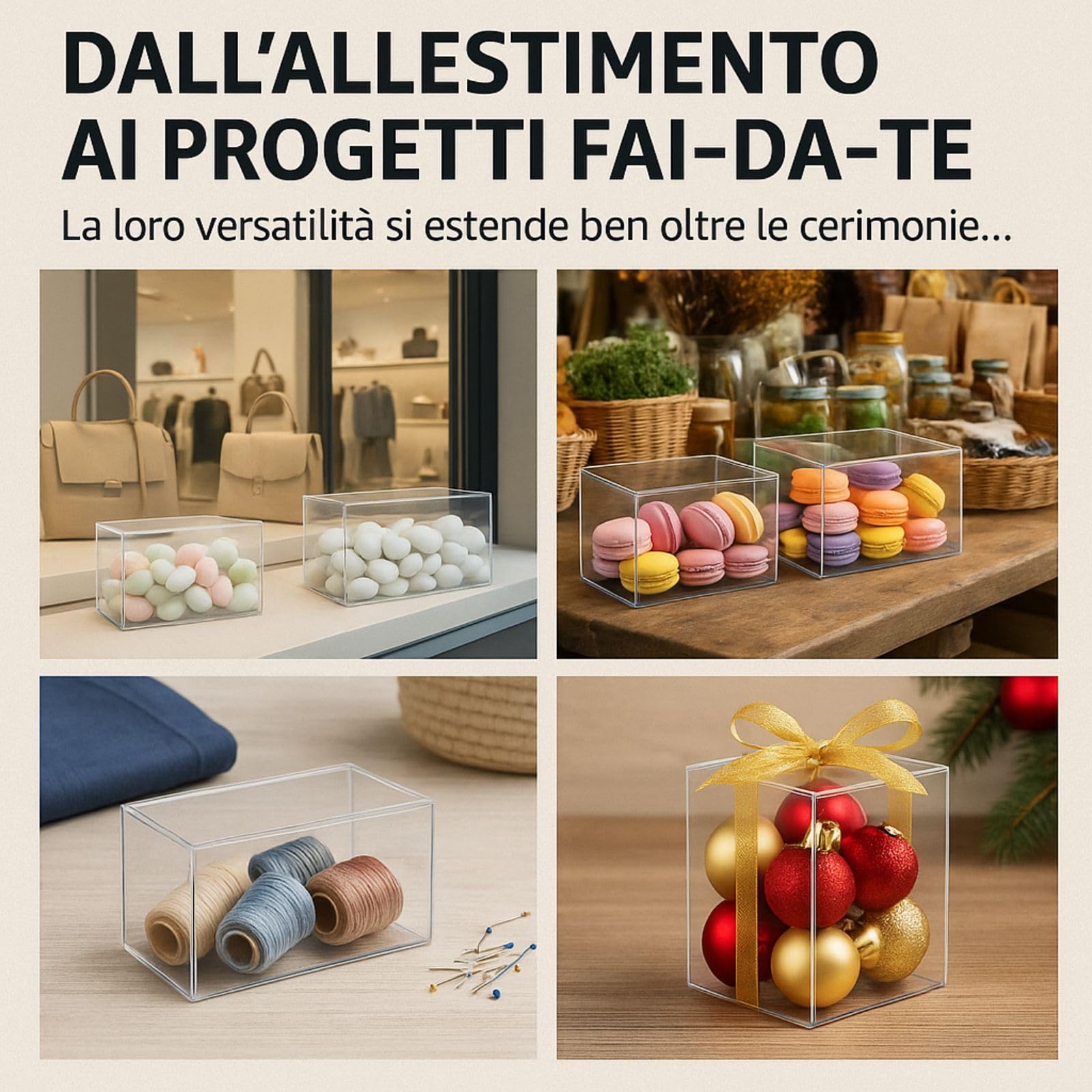PuntoCasaStore SCATOLE BOMBONIERE Pieghevoli Trasparenti
