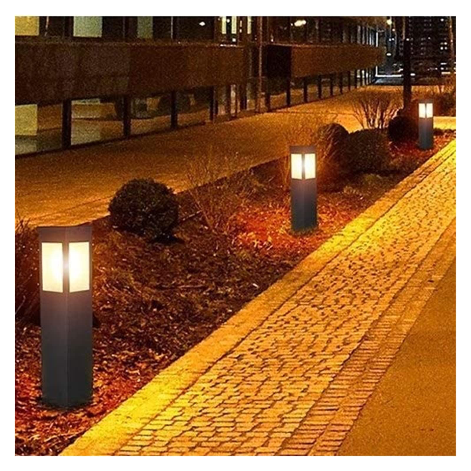 Cortile quadrato classico IP65 impermeabile palo da giardino palo alto lampada a palo alto antipioggia lampada a colonna per esterni lanterna a pilastro alluminio metallo vialetto piano terra prato