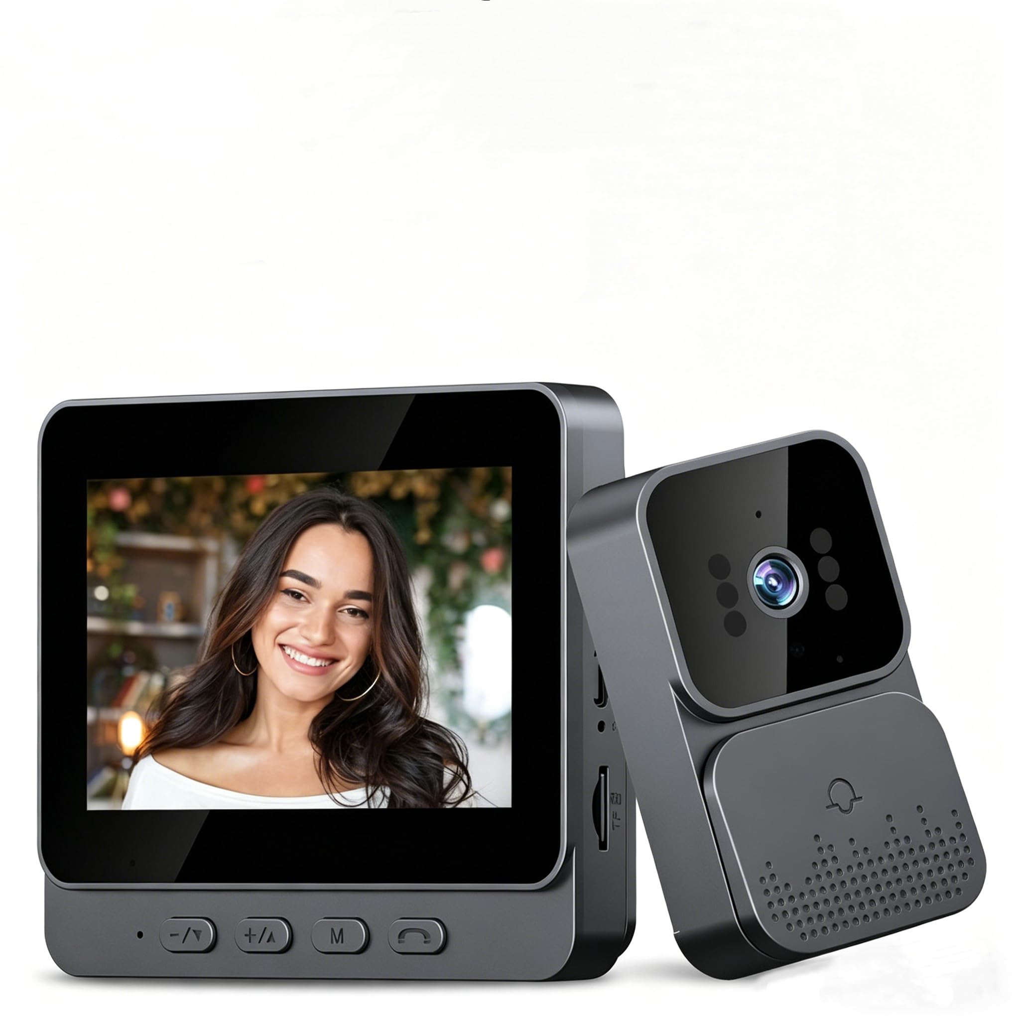 KEPEAK Video Türklingel mit Kamera – Türklingel Funk 4,3 Zoll Farbdisplay, 70° Weitwinkel, Nachtsicht, Zwei-Wege-Audio, 800mAh Akku – Kabellose Funkklingel ohne App & WLAN, einfache Montage