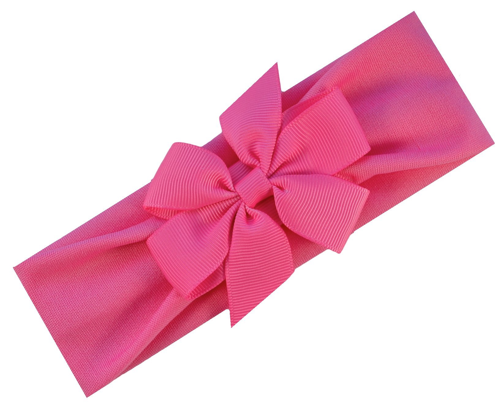 Funny Girl Designs Nylon Baby Bow Headband (Hot Pink)