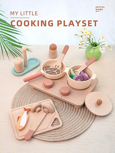 Miniatura 2 de Juguetes de cocina de madera para niños pequeños, utensilios de cocina de juego de simulación, accesorios para juego de cocina, juguete de