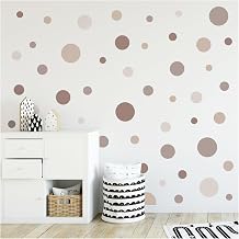 120 Pieces Polka Dot Wall Stickers for Children's Room, Self Adhesive for Boys and Girls, Decorative Film, Pastel Y068 (Y068-13 Beige)