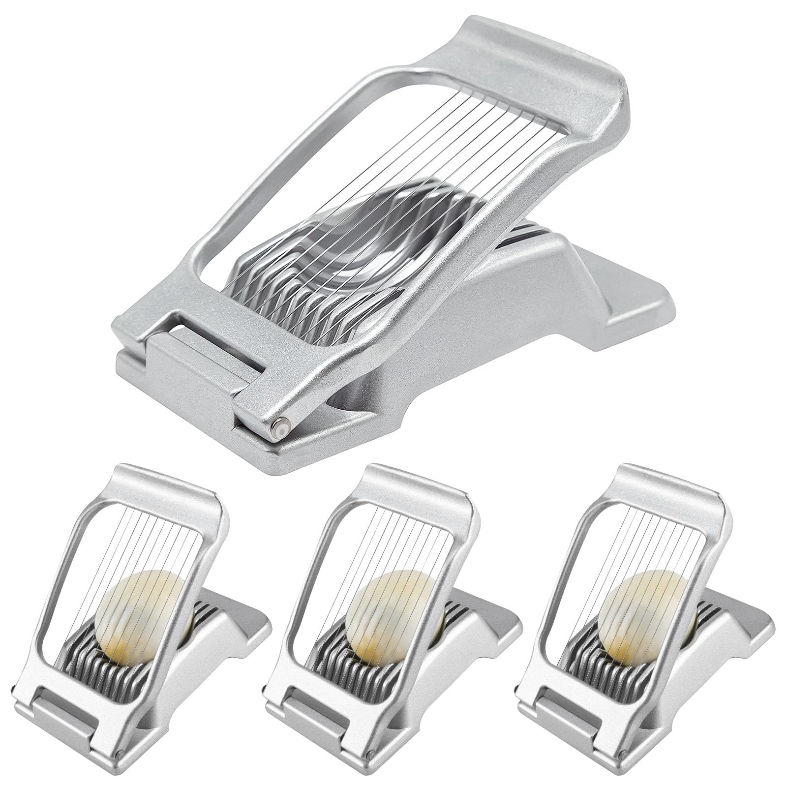 Egg Slicer Heavy Duty Aluminium Alloy Egg Slicer Cutter for Hard Boiled Eggs, Multipurpose Eggs Cutter Mini Manual for Ham Mushroom Strawberry Soft Fruit