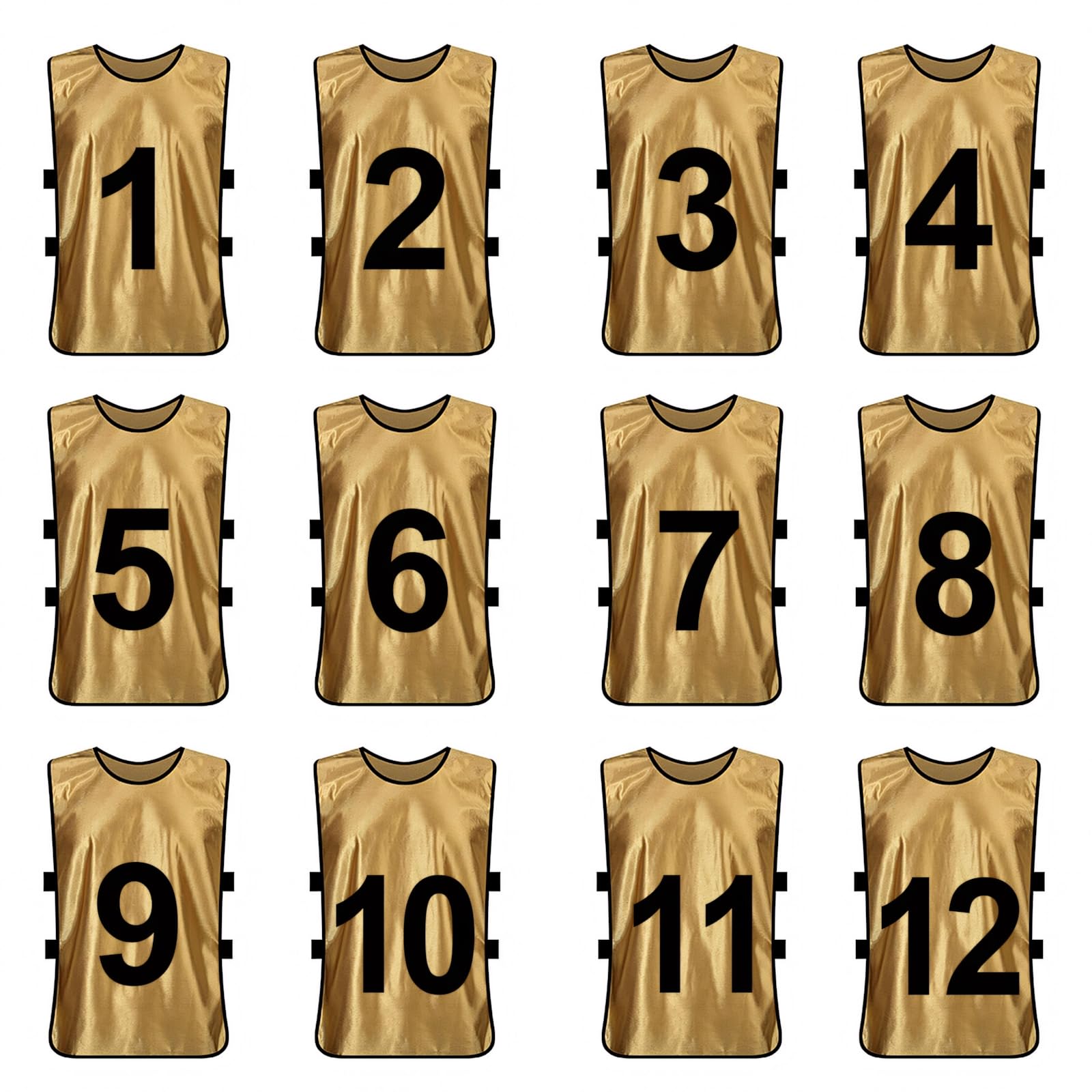 TopTie 12er-Set Trainingswesten Sport Trikot Leibchen Markierungshemd für Fußball, Basketballtraining