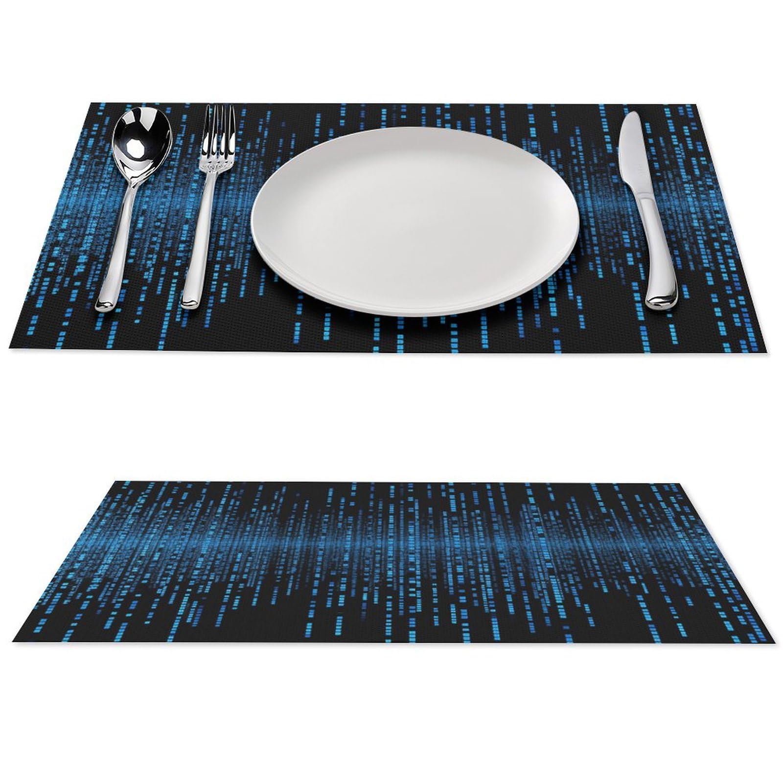 Set de table lavable en PVC bleu tapis de table résistant chaleur et antidérapant