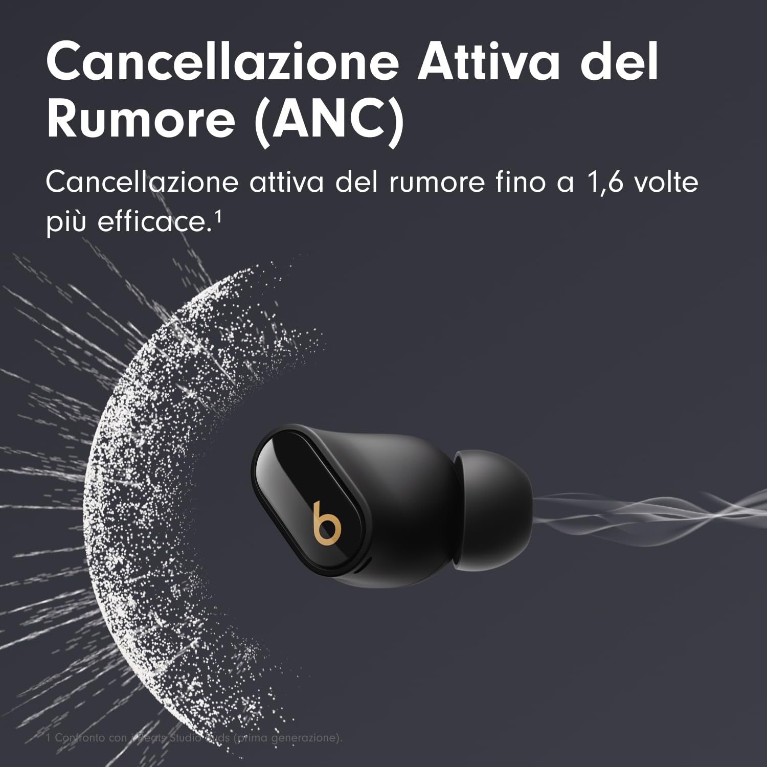 Beats Studio Buds + | Auricolari true wireless con cancellazione del rumore, compatibilità Apple e Android migliorata, microfono incorporato, cuffie Bluetooth resistenti al sudore - Nero e oro