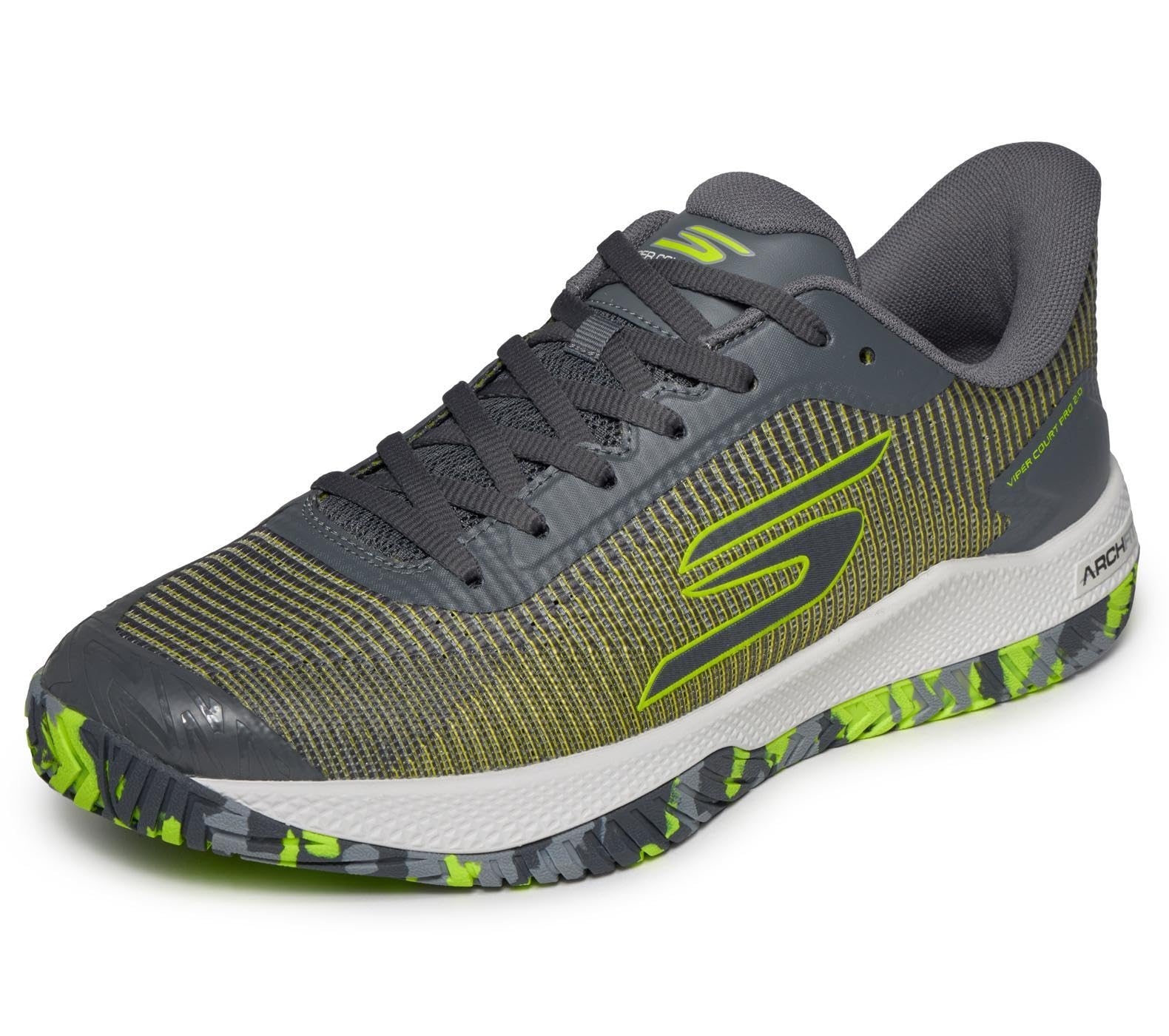 Skechers Men's Viper Court Pro 2.0 Trainers, Black White, 11.5 UK