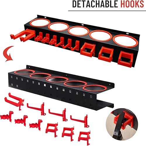 Miniatura 7 de Soporte de pared para botella de aerosol, paquete de 2 organizadores de botellas para detalles de automóvil con pinceles, organizador de