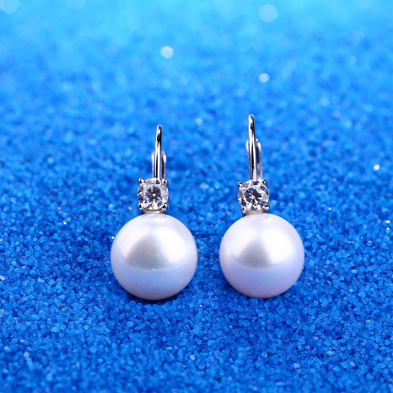 JO WISDOM Perlenohrringe Silber 925 Damen,echt Süßwasserperle Ohrringe mit 8mm / 10mm Perlen und Zirkonia,Schmuck für Frauen