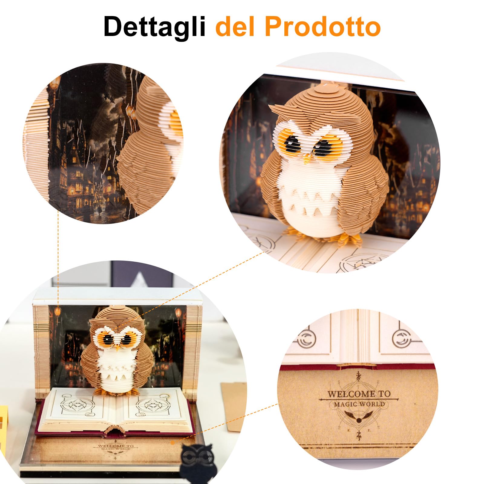 Calendario 3D dicembre 2025 & 2026 – Aquila magica | il tuo calendario personale con modello di carta 3D | Decorazione da scrivania originale e incantevole decorazione invernale