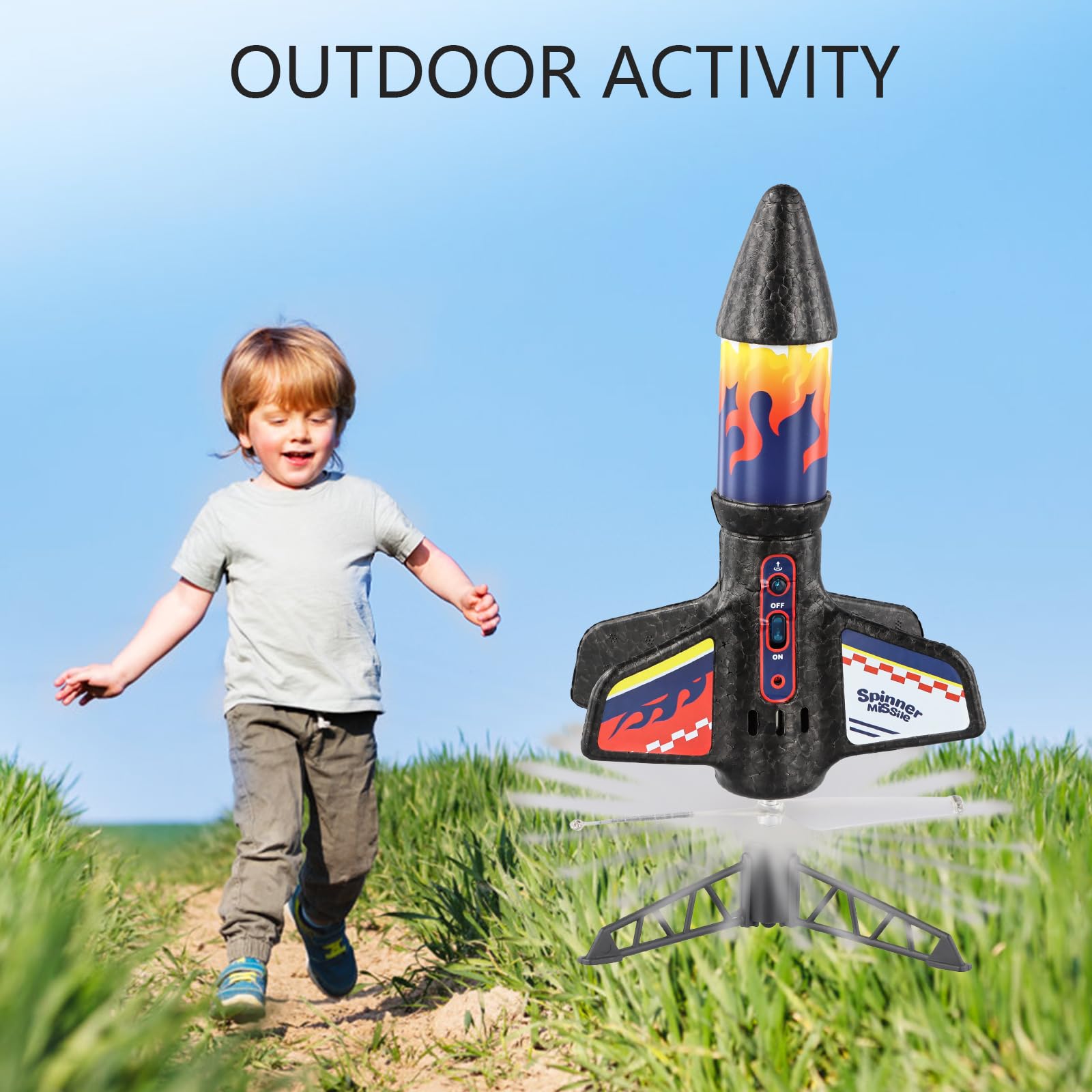 Fusée Jouet pour Enfants, Lanceur de Fusée pour Enfants, Jouet Fusée avec Parachute, Jouets de l'espace Aérien à Lancement Automatique, Jouets d'extérieur pour Enfants de 8 à 14 Ans