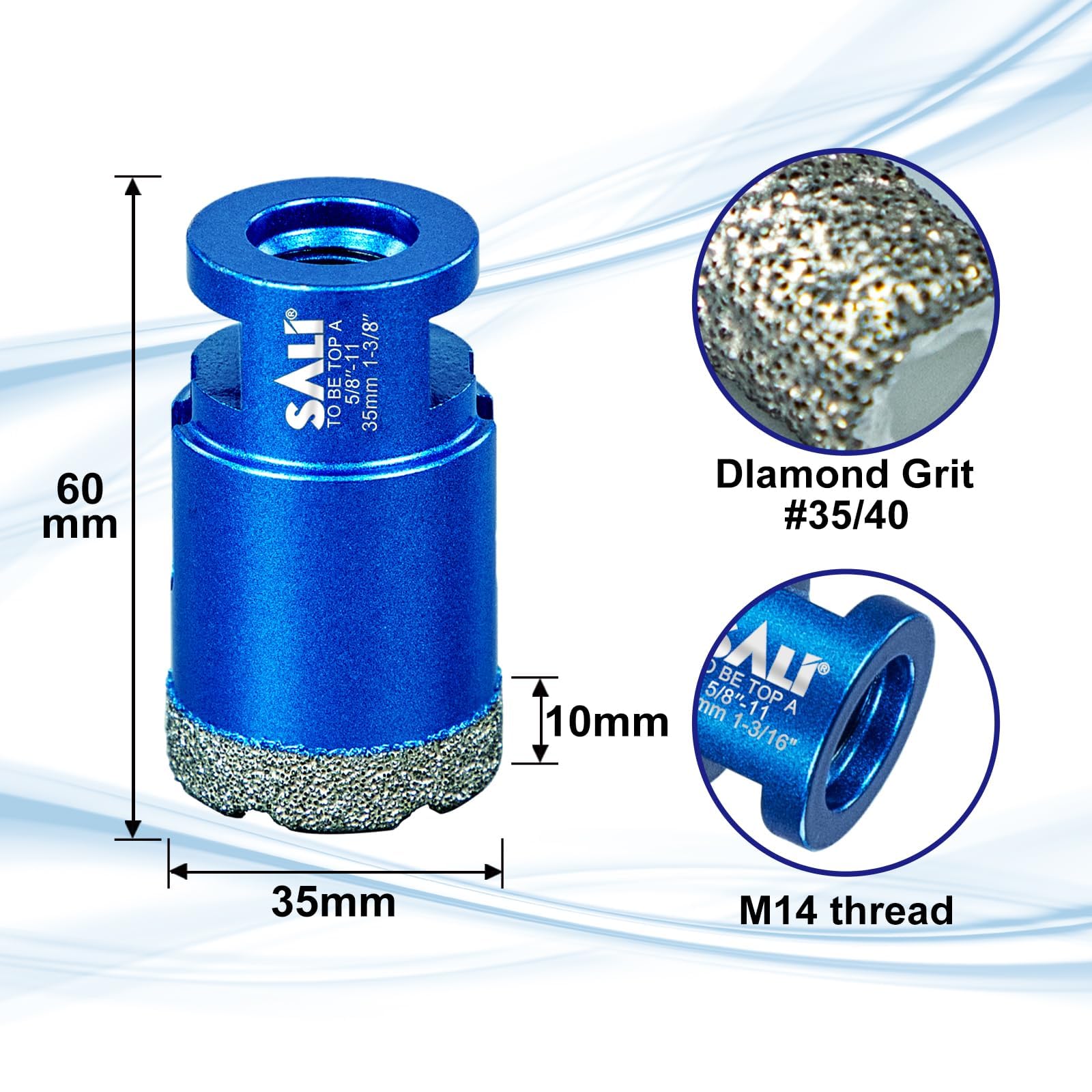Zwart 50mm Vacuümgesoldeerde Diamantboor Kernbits Boren Gatenzaag Opener Voor Marmer