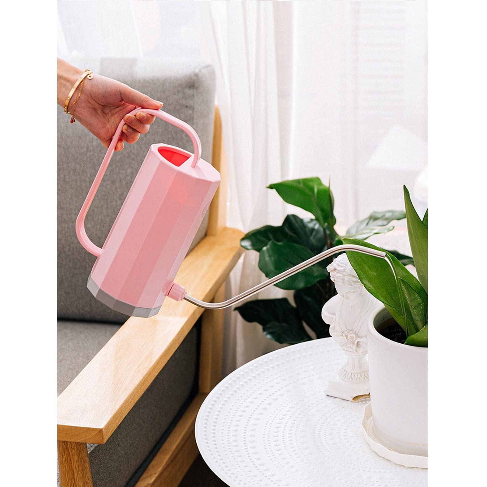 LYVQZPWLRune Bouilloire légère, Arrosoir de Jardin Arrosoir Arrosoir for Plantes avec Bec Long(White)