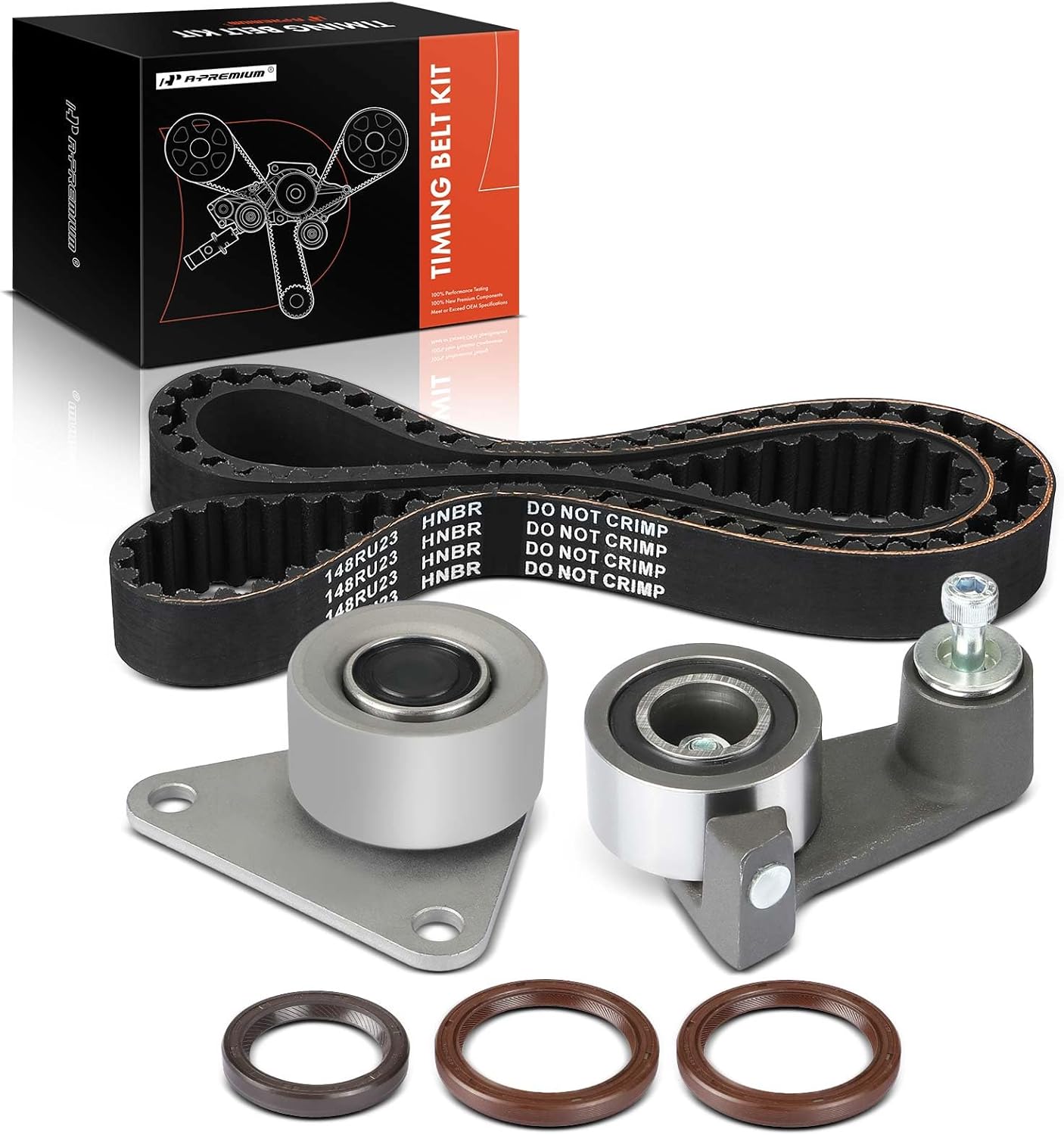 A-Premium Engine Timing Belt Kit Compatible with Volvo Cars - C70 1998-2002, 850 1993-1997, S70 1998-2000, V70 1998-2000 - 2.3L 2.4L