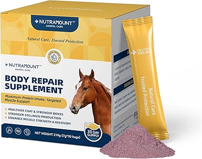 Equine Muscle Builder Supplement &ndash; Amino Acids for Muscle Gain, Topline Support & Faster Recovery, Performance Horse Body Repair Powder, 30-Day Supply