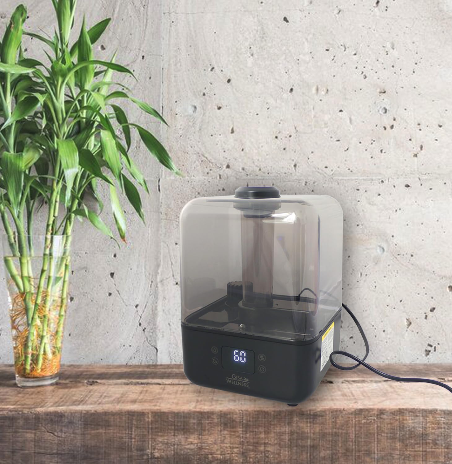 Gisa Wellness - Umi-One - Umidificatore Tecnologico ad Ultrasuoni 4,5L - Aromaterapia - Modalità Notturna - Ampio Serbatoio - Per Soggiorni, Uffici, Camera da Letto e Relax