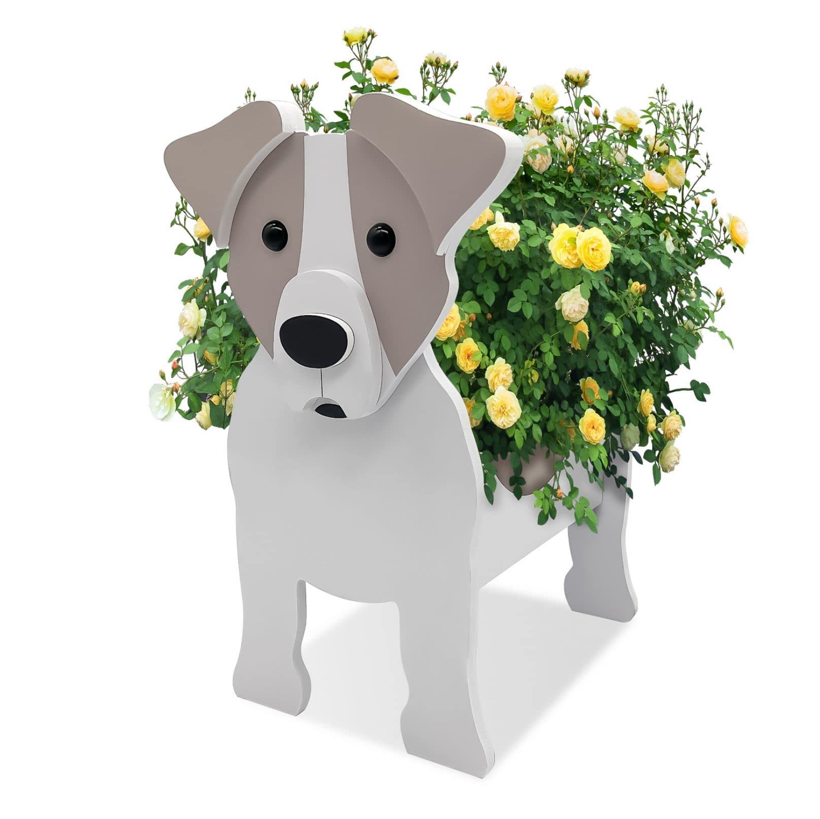 TTiiLoe Cute Dog Planter, Jack Russell Terrier Plant Pots, PVC Herb Garden Flower Pots, Dog Cartoon Shaped Plant Container Holder, Gifts for Pet Lovers, 24x18cm/9.44x7.08in