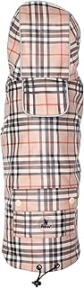 The Worthy Dog Tan Plaid London Raincoat Stylish Pattern Comfortable Outdoor Protective and Reflective Jacket - Large