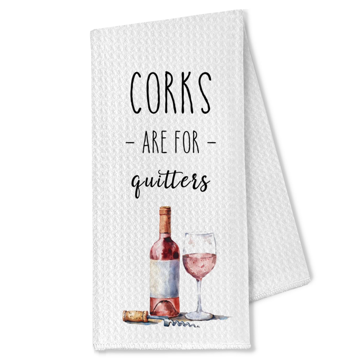Toallas de bar para camarero con frases cómicas sobre corchos de vino decorativos