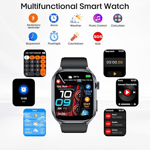 Miniatura 6 de Reloj inteligente avanzado de salud para mujeres y hombres con monitoreo en tiempo real de la frecuencia cardíaca, oxígeno en sangre, temperatura