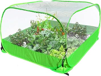 Pop-up Garden Mesh Plant Cover Outdoor Tent Garden Cover Mesh Bird and Pest Protection Guard for Raised Bed Protection Fruits Vegetables Seedlings and Herbs 1pcs 35.4x35.4x27.5in Without Bottom