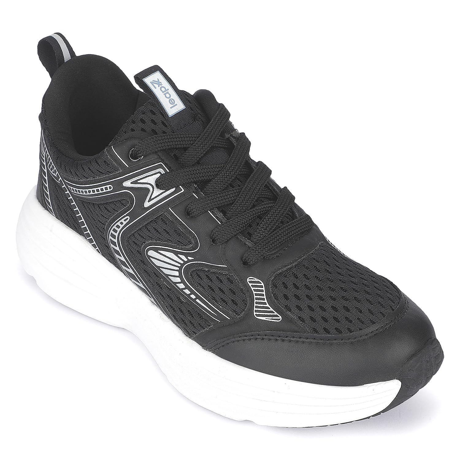 LEAP7X DRIVSTP-2E Black & White Sports Lacing Walking Shoes for Men-image-27