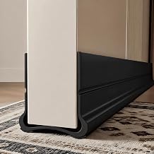 Self Adhesive Door Bottom Seal Strip, 93 cm Under Door Draft Stopper, Blocks Dust, Bugs, Noise & Air, Easy to Install Door Gap Sealer (Black)