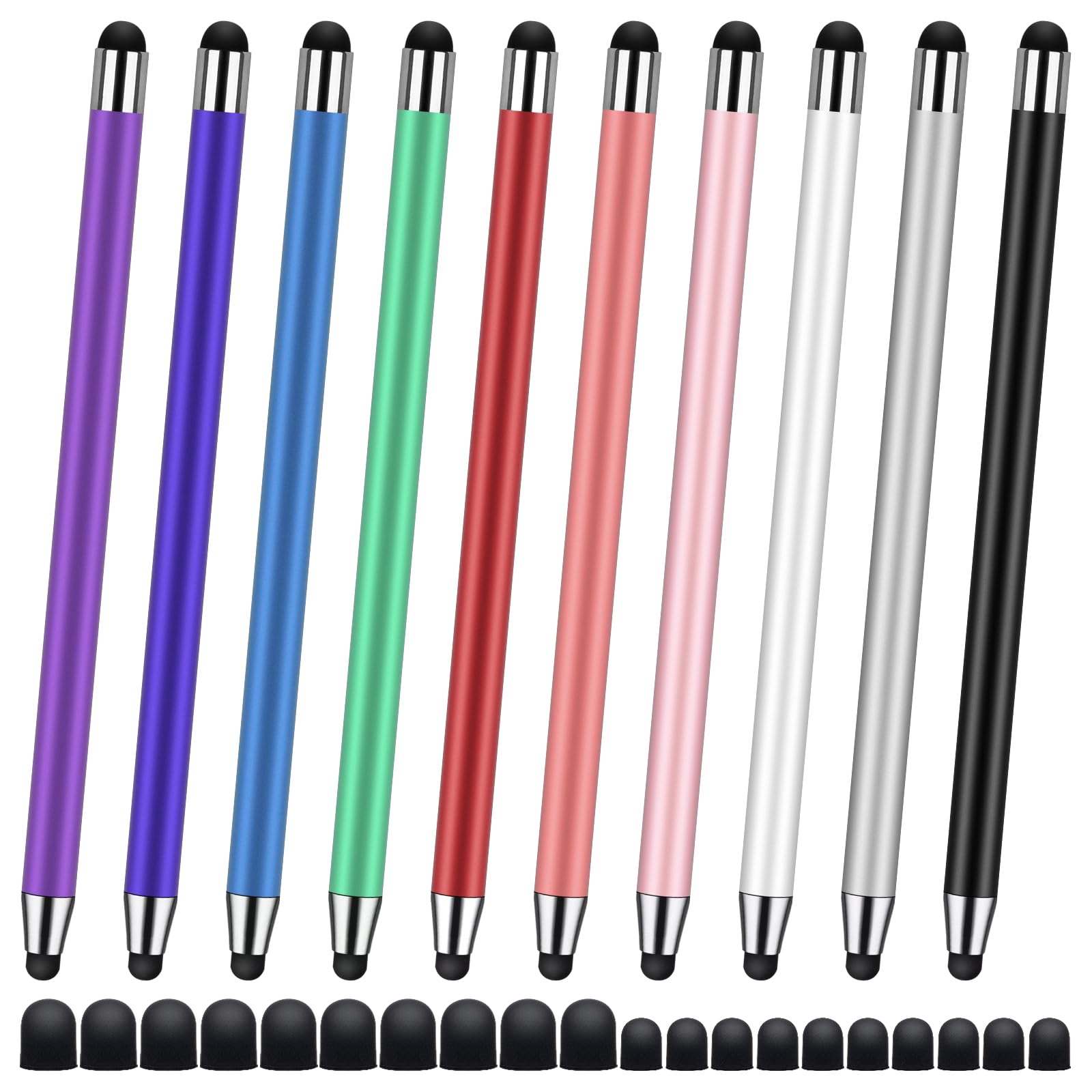 Photo 1 of 10Pack Stylus Pen,Stylus Pens for Touchscreen, 2-in-1High Precision and Sensitivity Stylus Pen for iPad,iPhone,Smartphones,Android and Tablets,All Universal Touch Screen Devices(10Stylus Pen+20 Tips)